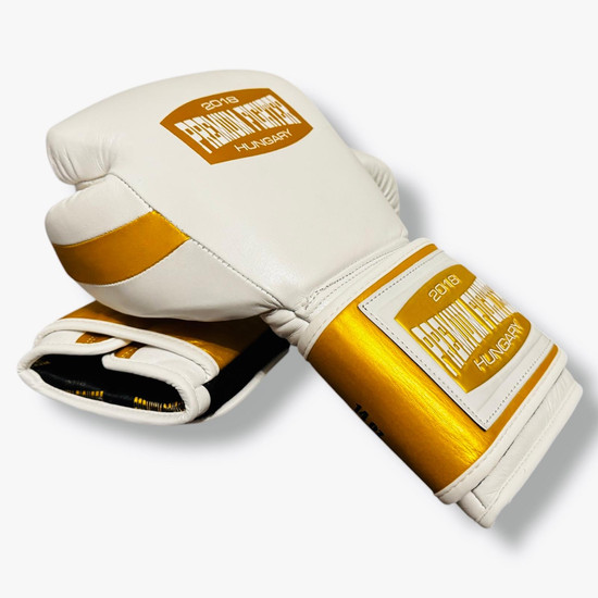 Premium Fighter - Hero PRO boxkesztyű (fehér/arany) - 12oz Premium Fighter - Hero PRO boxkesztyű (fehér/arany) - 12oz